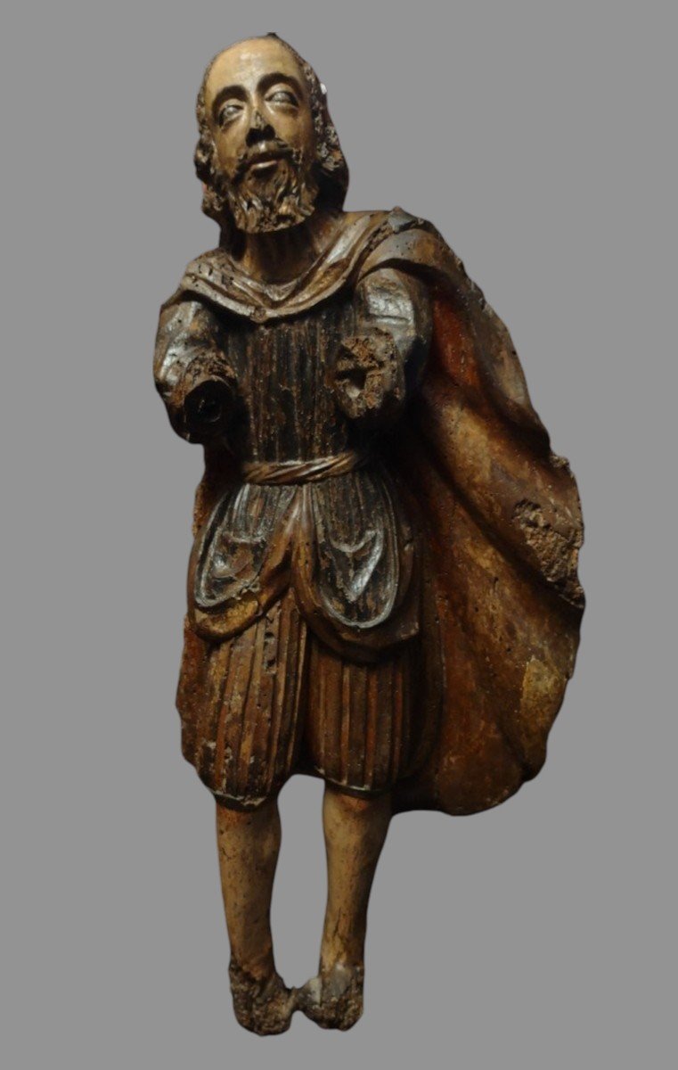 Statua San Giacomo in legno policromo XVIII secolo 
