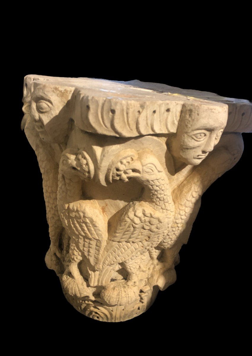 Importante capitello in pietra scolpita XV secolo-photo-1