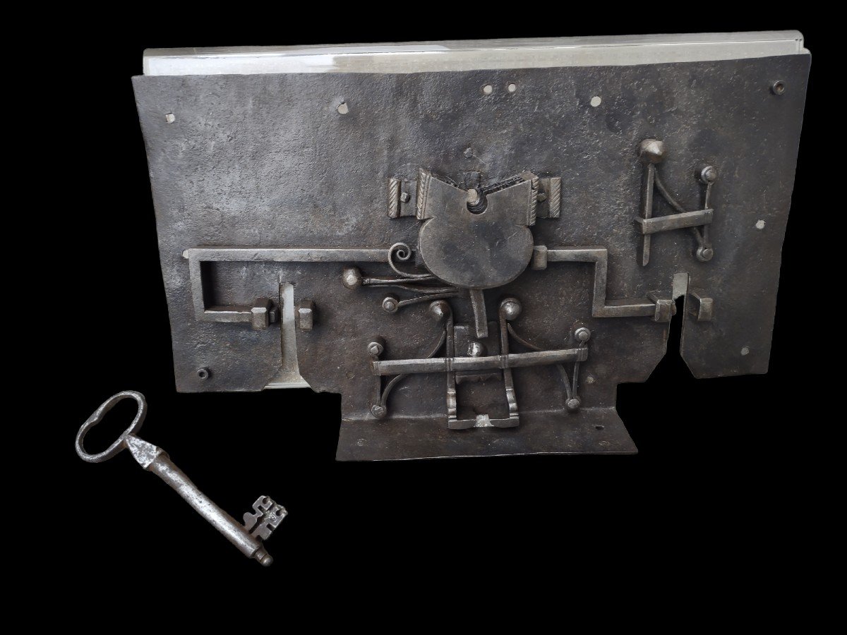 Spettacolare grande serratura con chiave inizio XVIII secolo -photo-2