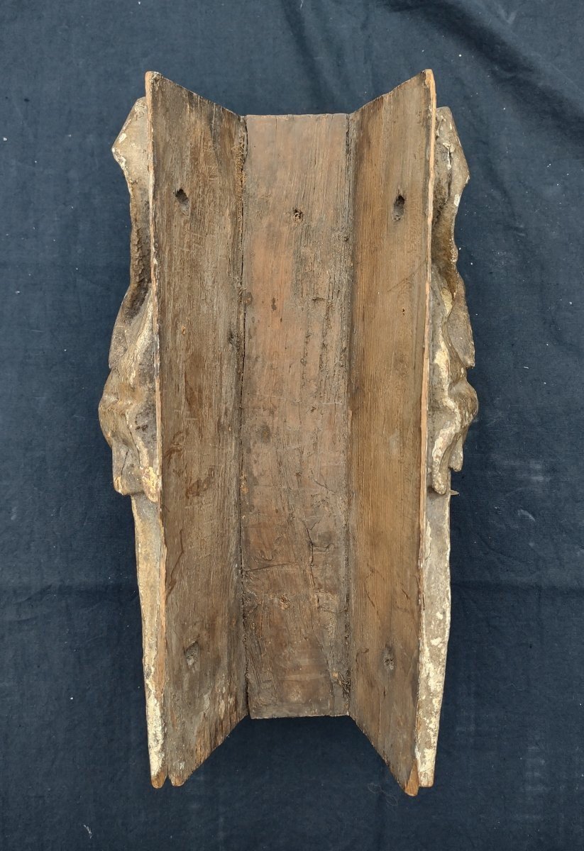 Affascinante stemma in legno intagliato e dipinto inizio  XVII secolo-photo-2