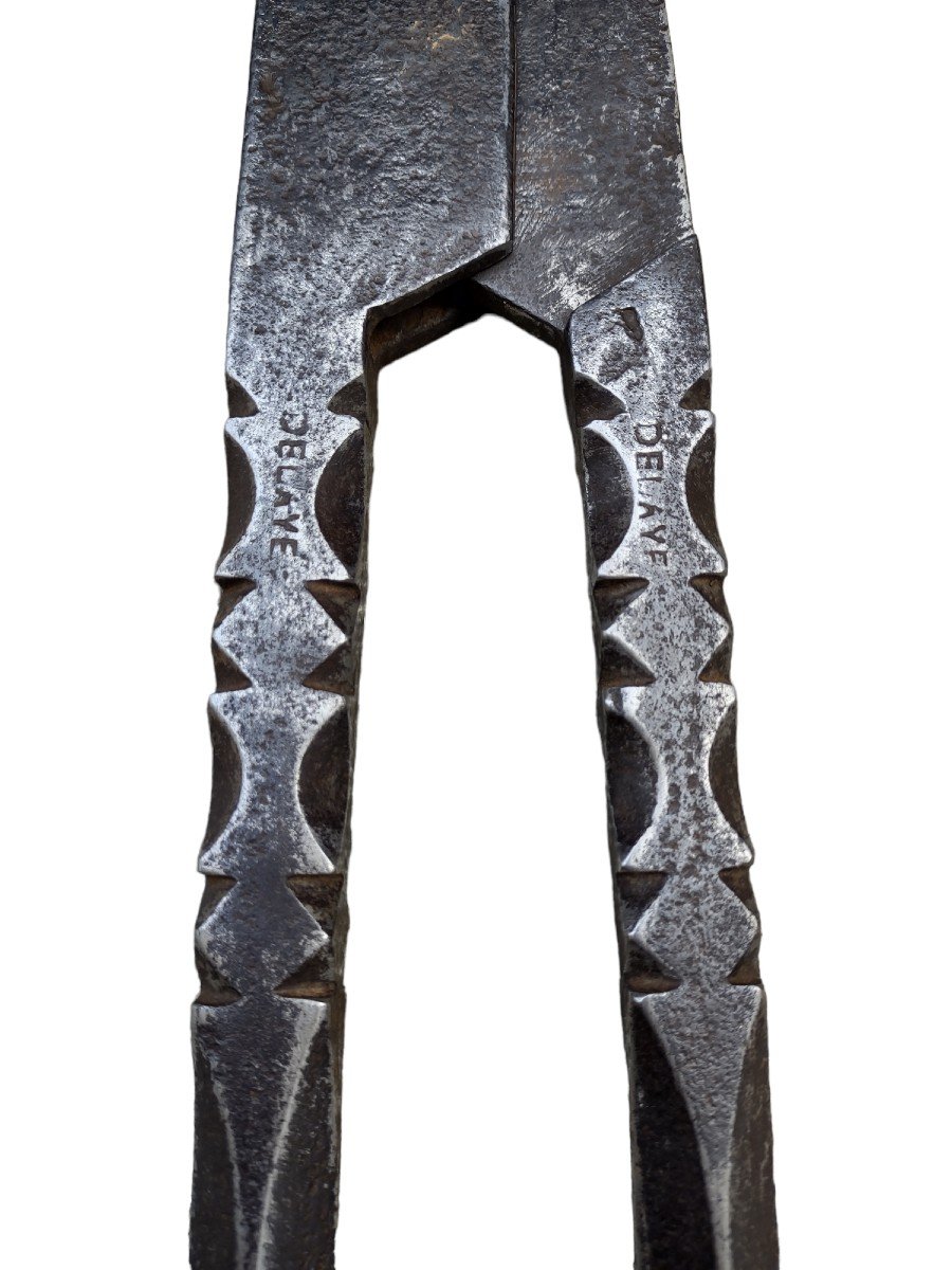 Grande (80) cm compasso in ferro forgiato ed inciso firmato DELAYE e datato 1837-photo-1