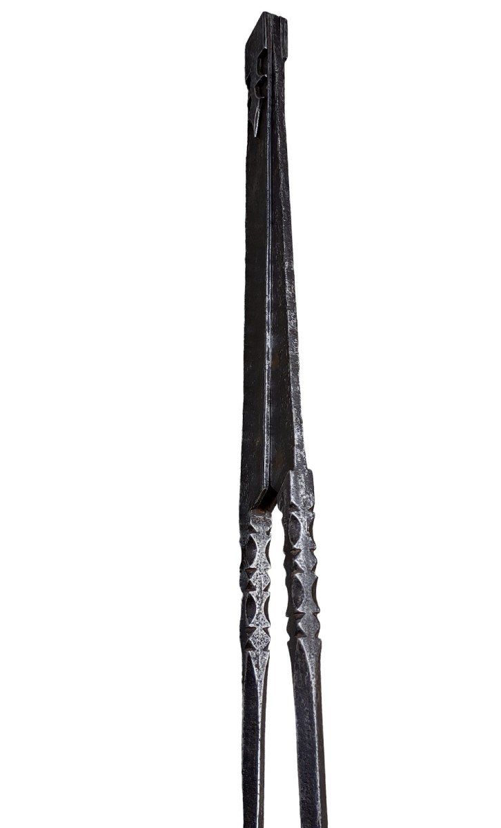 Grande (80) cm compasso in ferro forgiato ed inciso firmato DELAYE e datato 1837-photo-2