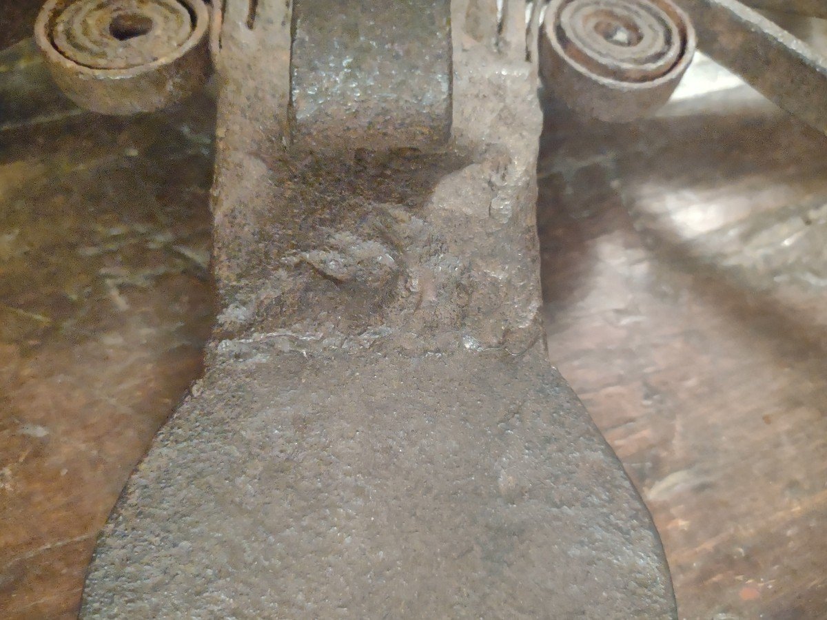 Griglia per arrostire la carne sul camino in ferro forgiato XVIII secolo-photo-1
