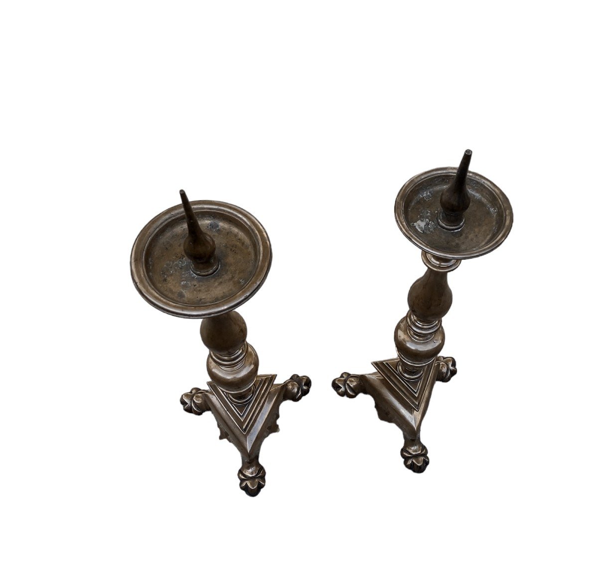 Coppia di portaceri in bronzo XVIII secolo -photo-1