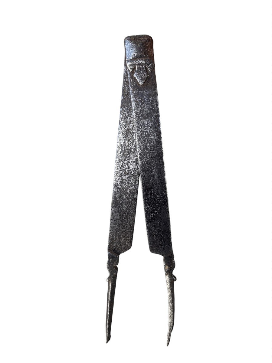 Compasso in ferro forgiato ed inciso XVIII secolo -photo-4