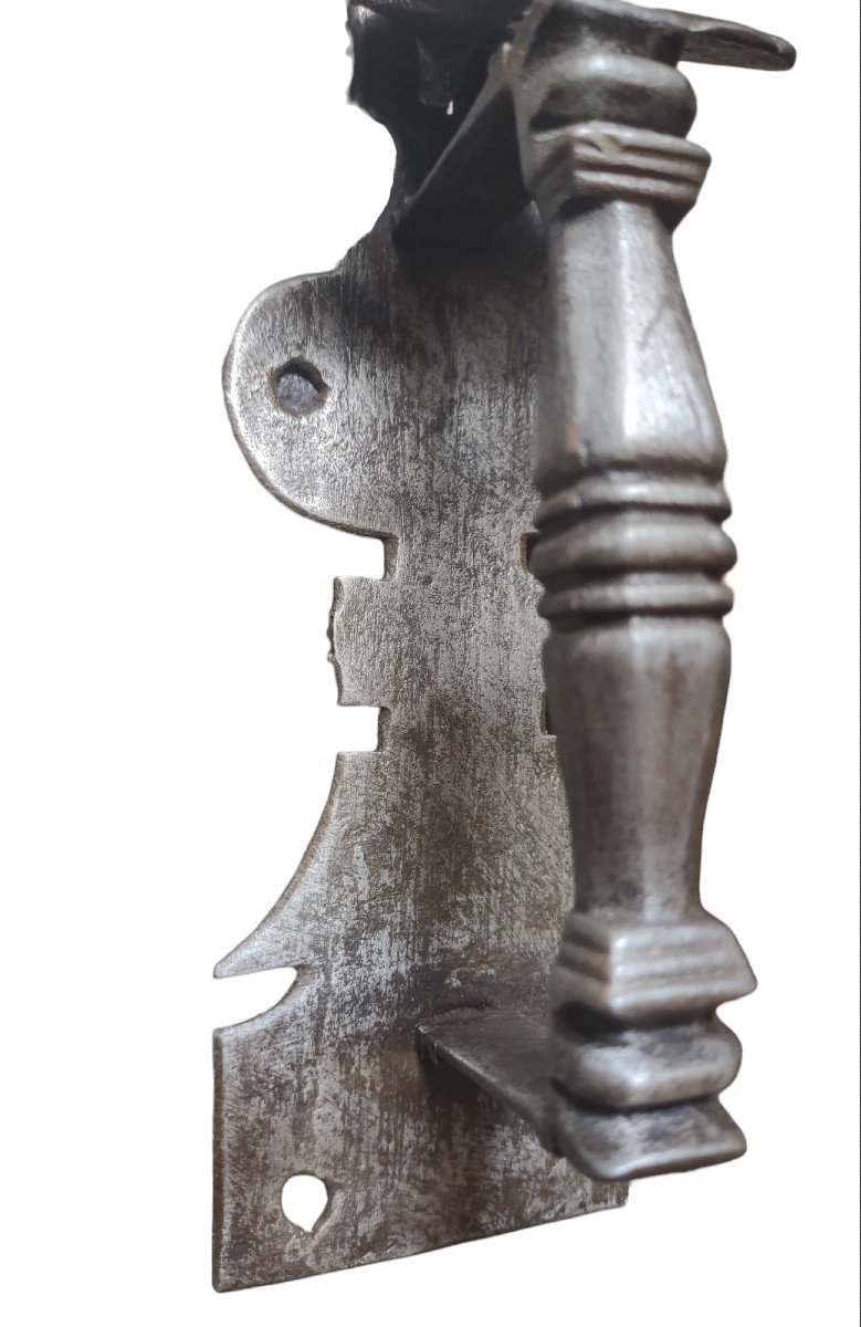 Importante maniglia di porta in ferro forgiato XVIII secolo-photo-2