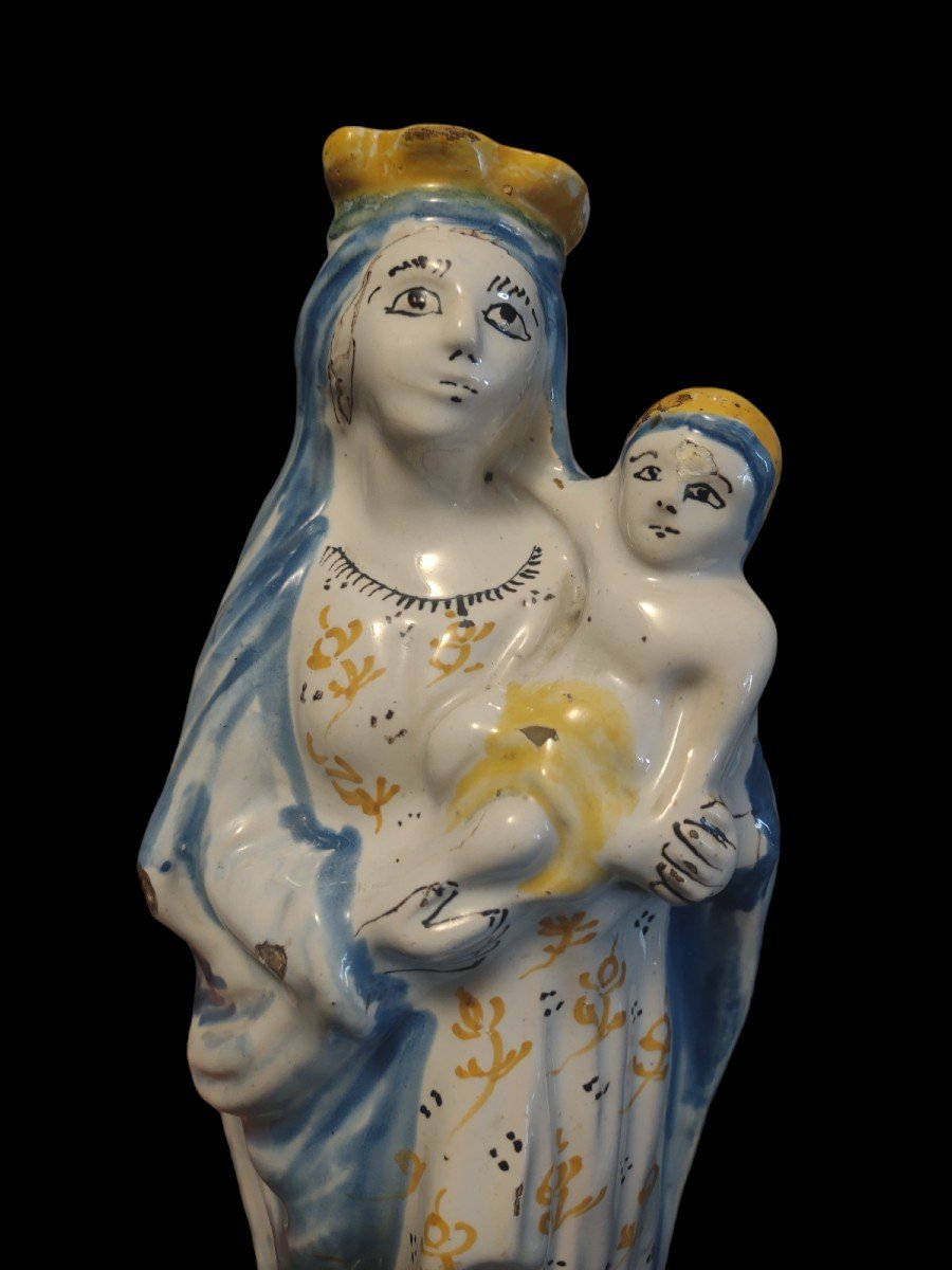 Madonna col Bambino in maiolica second ametà XVIII secolo-photo-2