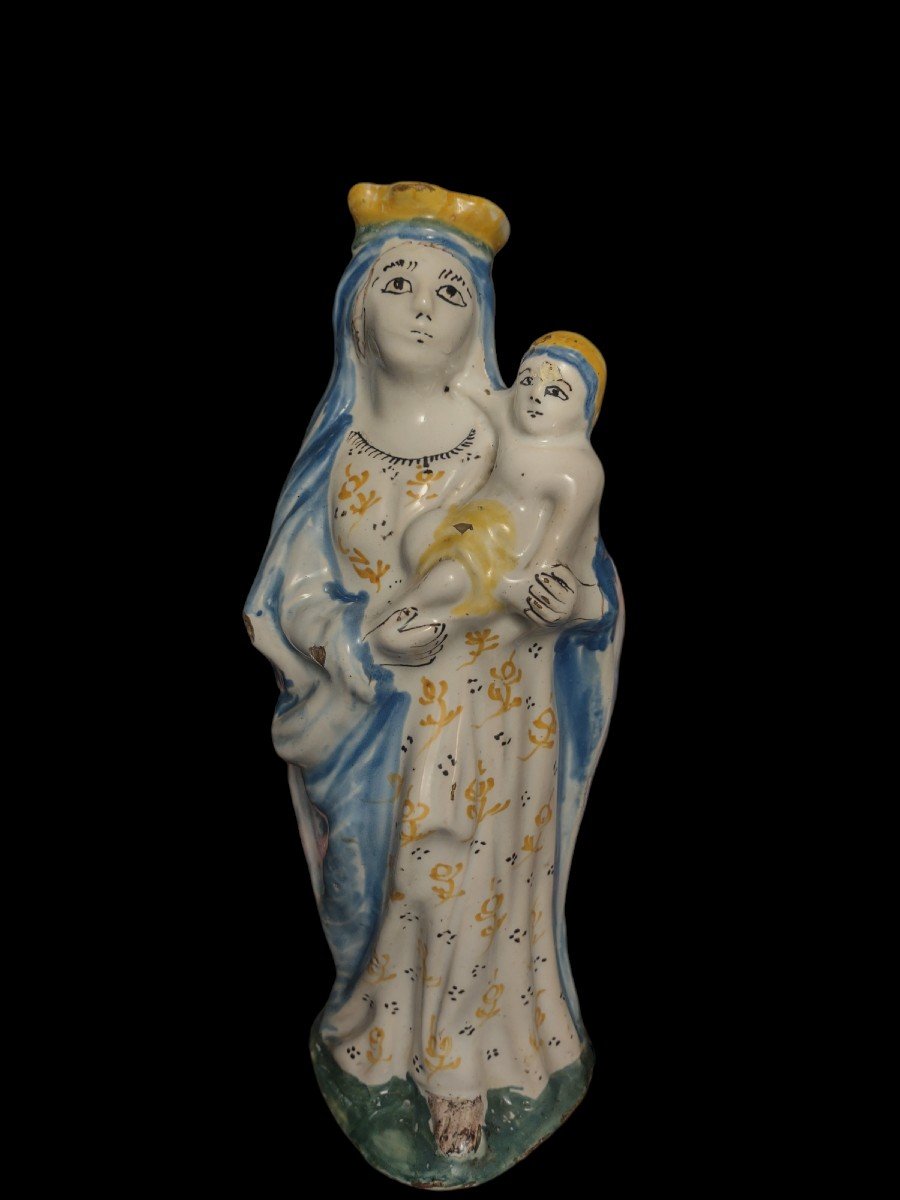 Madonna col Bambino in maiolica second ametà XVIII secolo-photo-2