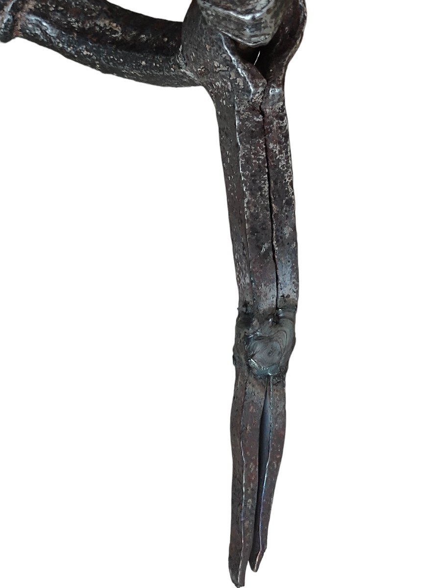 Importante battiporta in ferro forgiato con piastra decorativa XVII secolo -photo-4