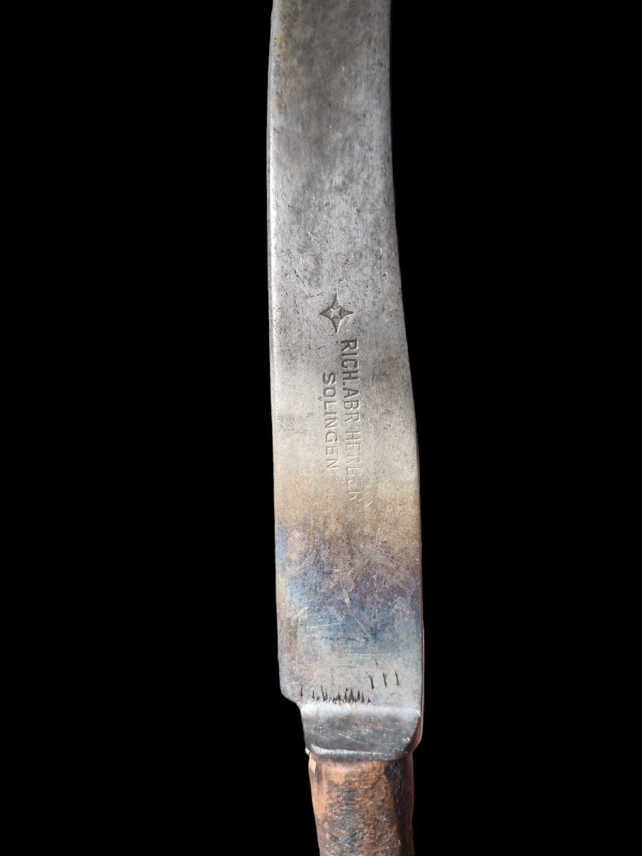 Coltello in ferro con manico in legno scolpito Solingen XIX secolo-photo-3