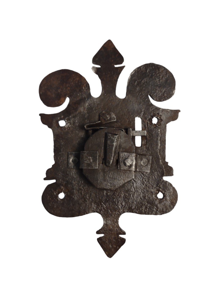 Serratura da cassapanca in ferro forgiato XVII secolo-photo-2
