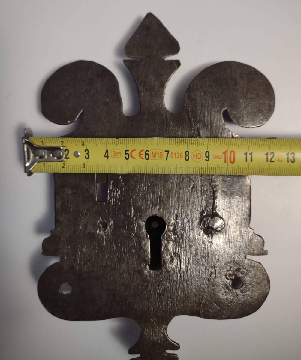 Serratura da cassapanca in ferro forgiato XVII secolo-photo-4