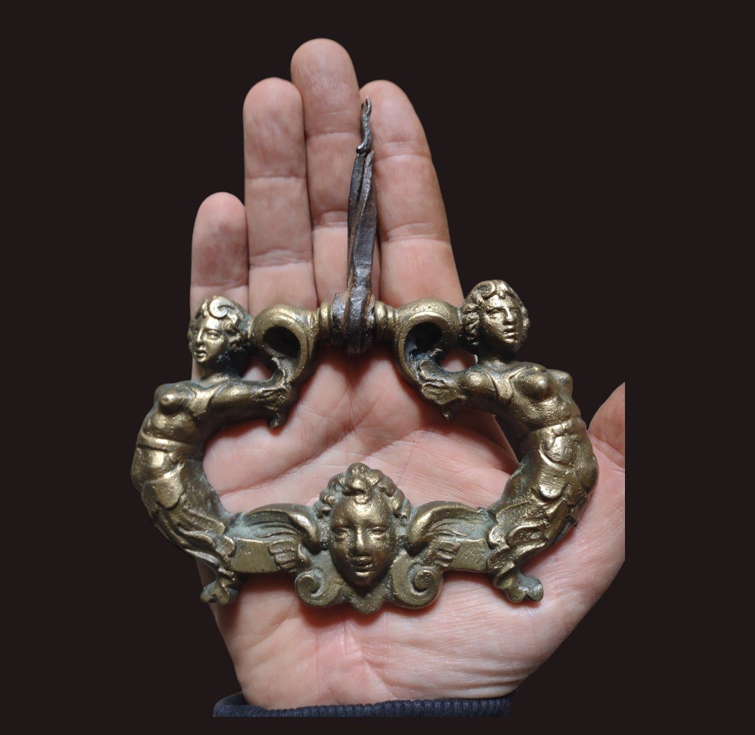 Importante coppia di maniglie in bronzo -photo-3