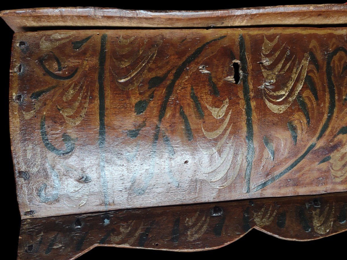 Raffinato cofanetto rinascimentale in legno dipinto -photo-6