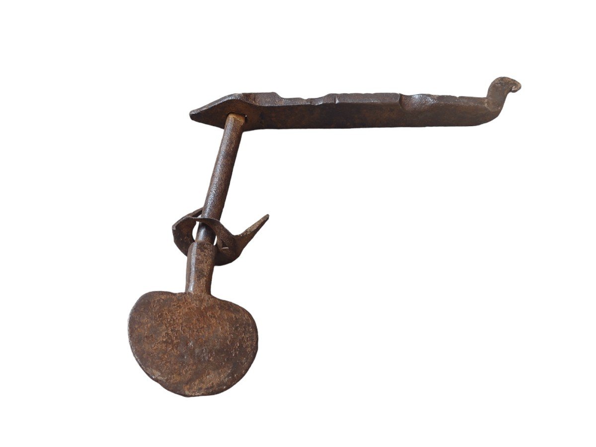 Raro chiavistello in ferro forgiato ed inciso XVII secolo -photo-1