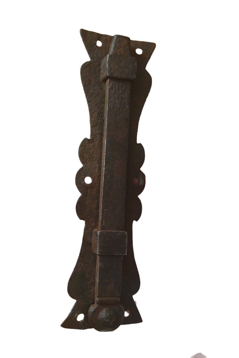 Catenaccio in ferro forgiato da incasso XVIII secolo -photo-2