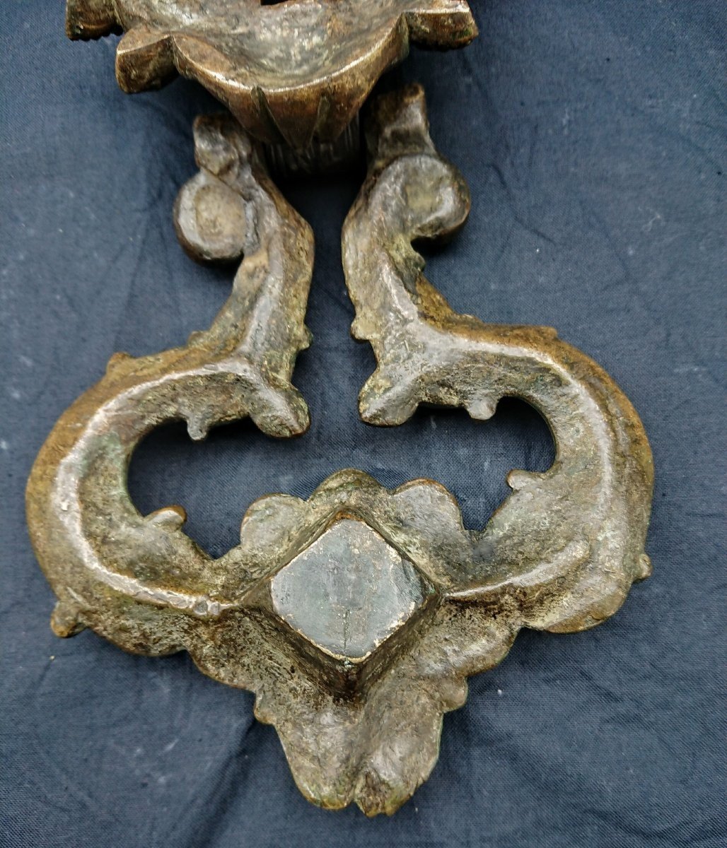 Importante coppia di battiporta Luigi  XIV in bronzo-photo-7