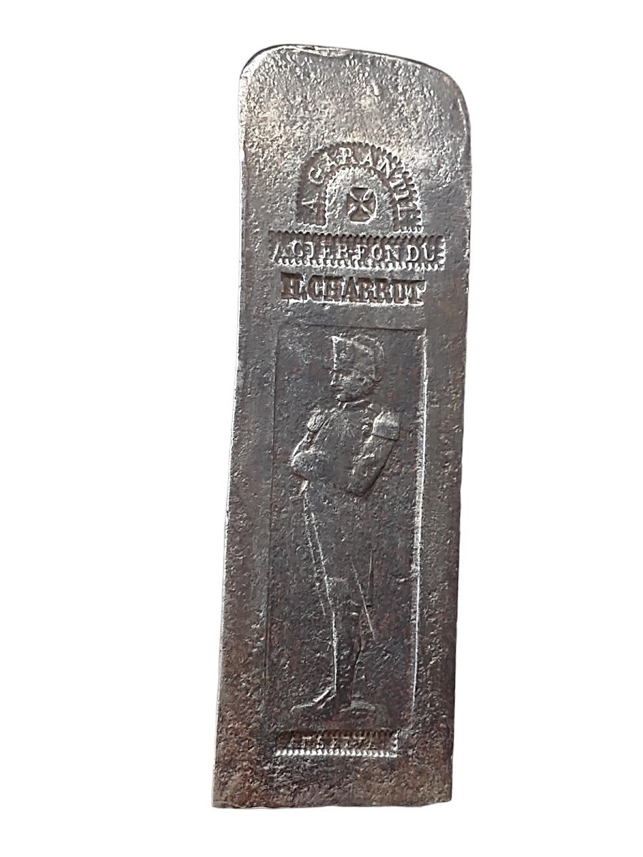 Due lame per pialla in acciaio decorate con il profilo di Napoleone 1860-1870-photo-4