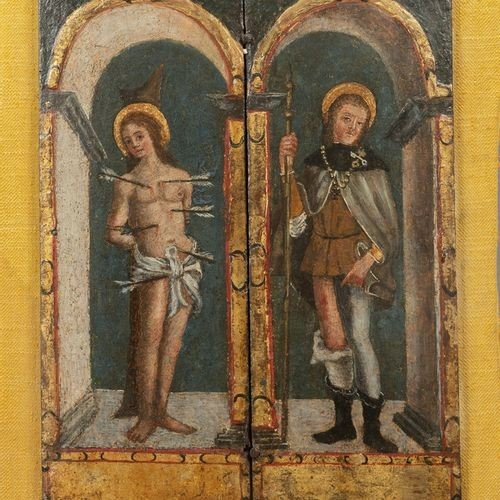Coppia di predelle raffiguranti San Sebastiano e San Rocco Italia Centrale XVI secolo
