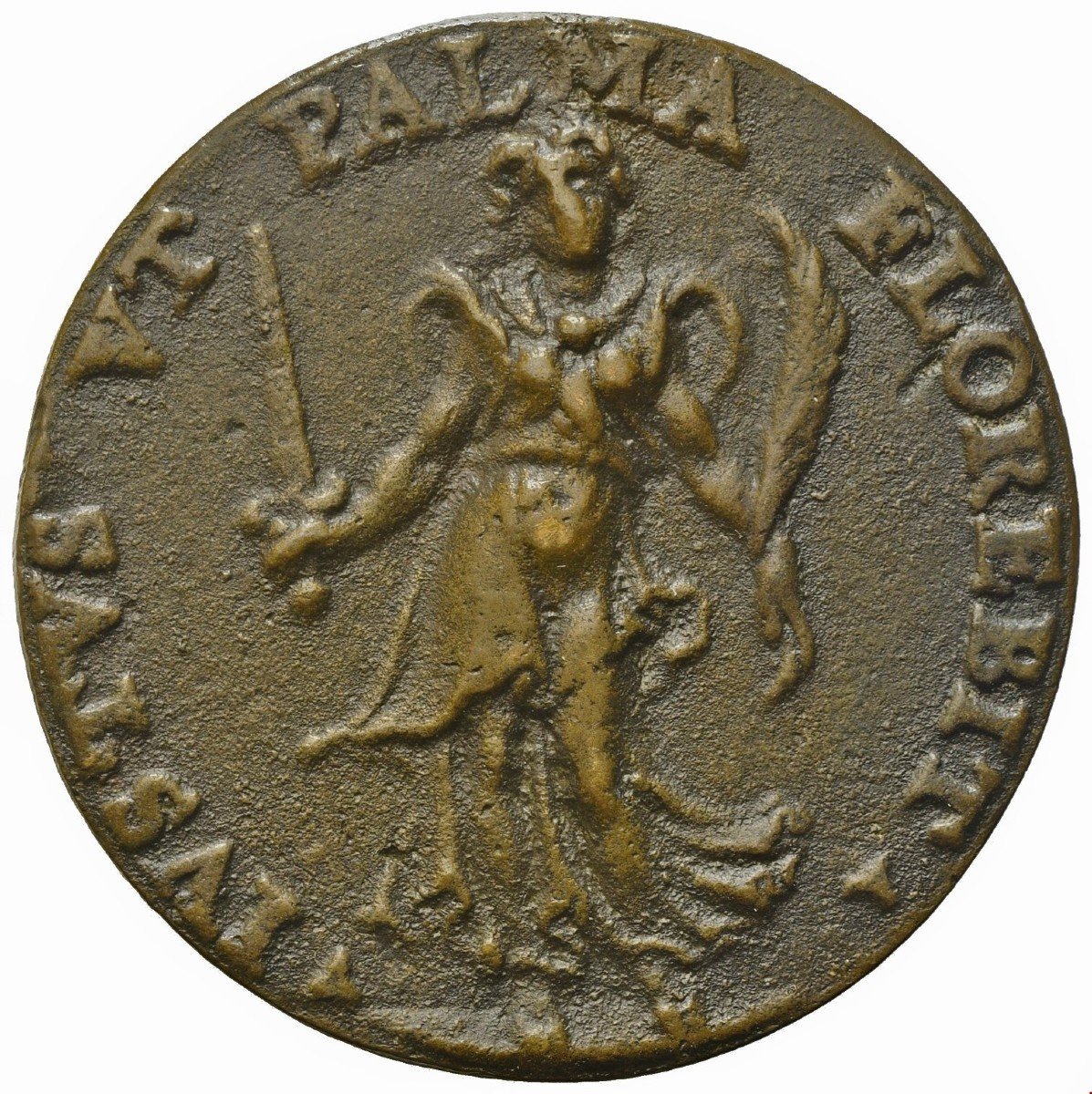 Rara medaglia rinascimentale in bronzo fuso rappresentante il giurista Hieronymus Morcat-photo-2
