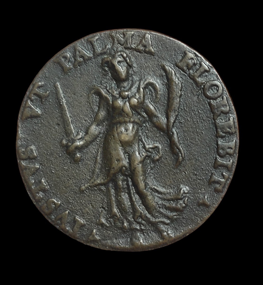 Rara medaglia rinascimentale in bronzo fuso rappresentante il giurista Hieronymus Morcat-photo-1