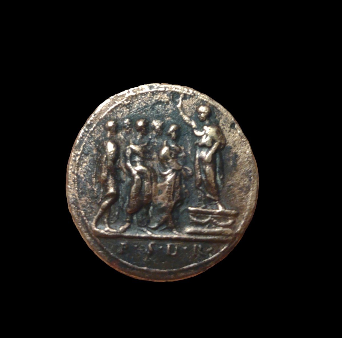 Medaglia in bronzo coniata da Valerio Belli rappresentante Cicerone fine XV-inizio XVI secolo-photo-3