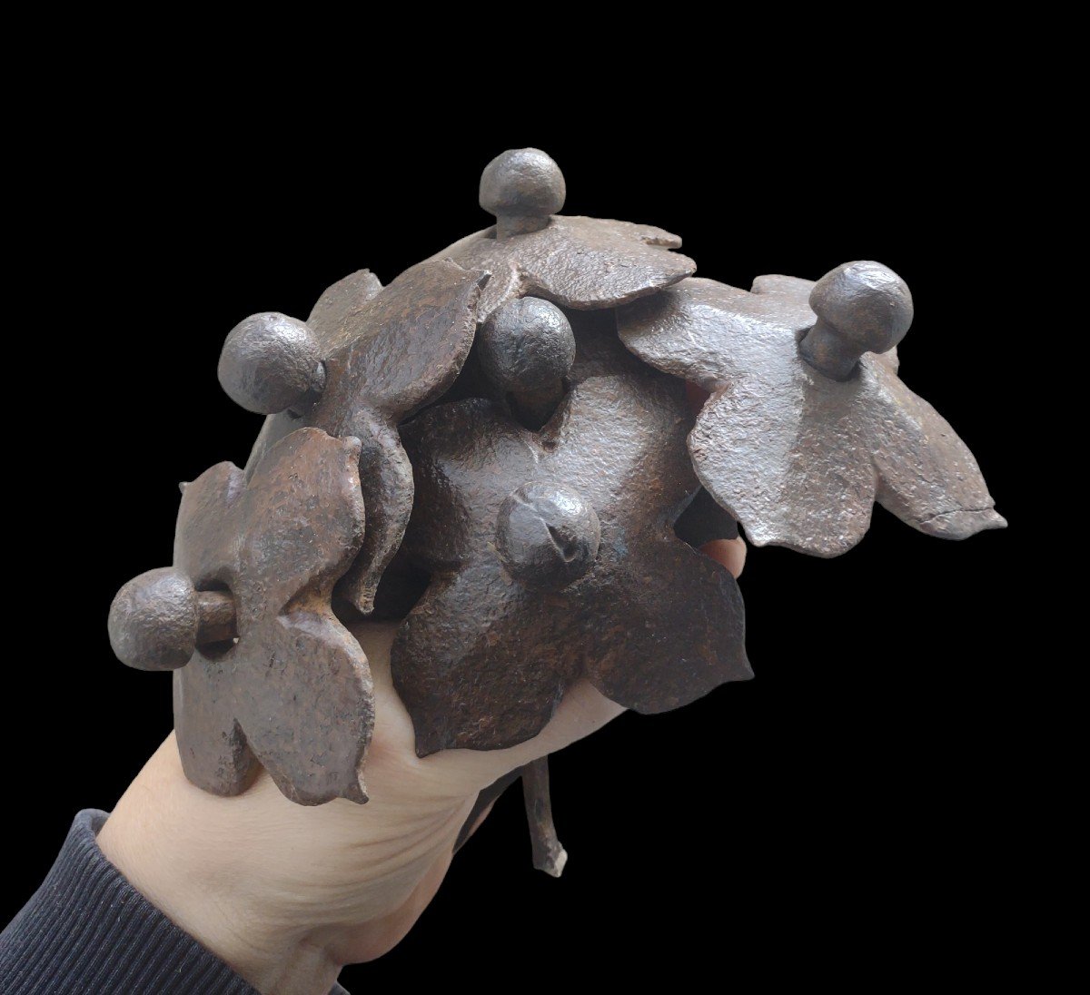 6 Chiodi quadrilobati in ferro forgiato XVII secolo-photo-4