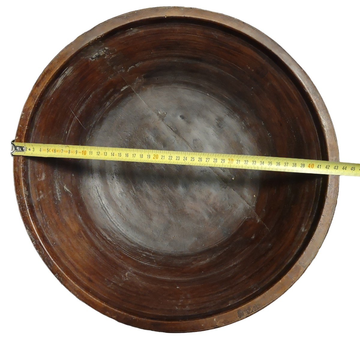 Enorme ciotola in legno Valsesia XVIII secolo diametro cm. 43-photo-4