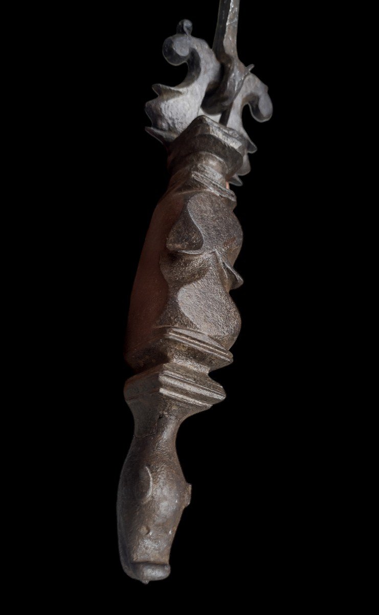 Importante battiporta spagnolo in ferro forgiato a forma di drago fine XVI-inizio XVII secolo-photo-3