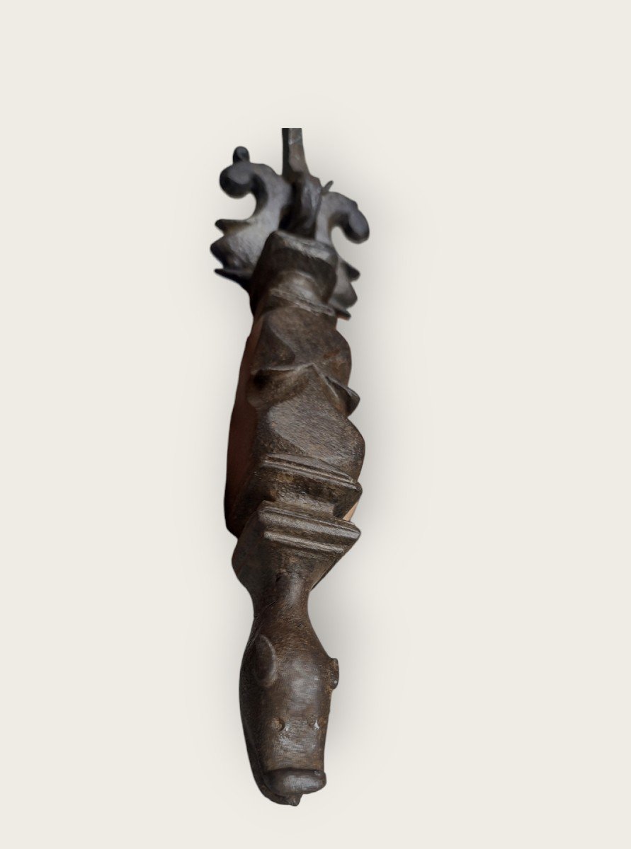 Importante battiporta spagnolo in ferro forgiato a forma di drago fine XVI-inizio XVII secolo-photo-4