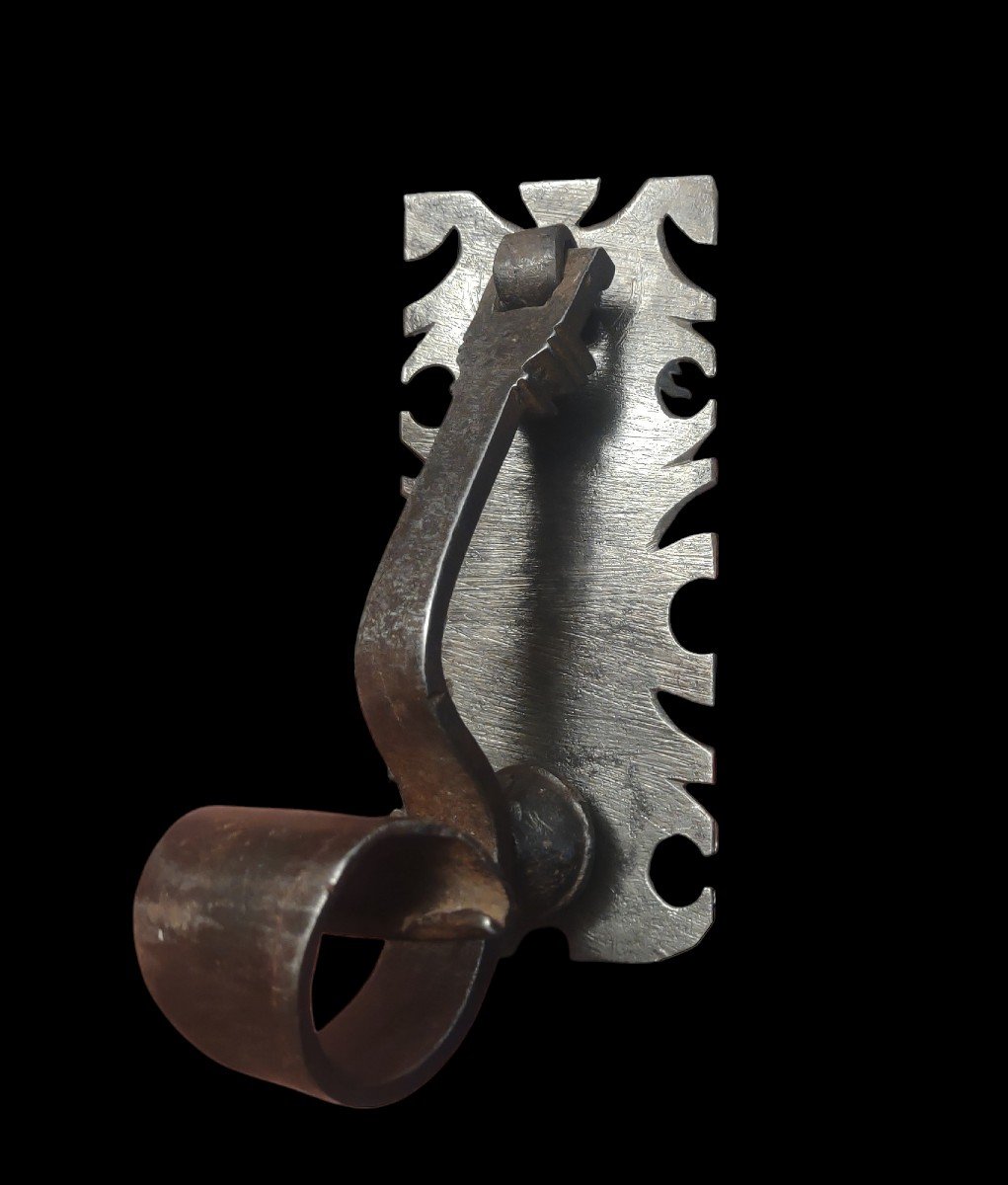 Piccolo battiporta in ferro forgiato XVII secolo -photo-3