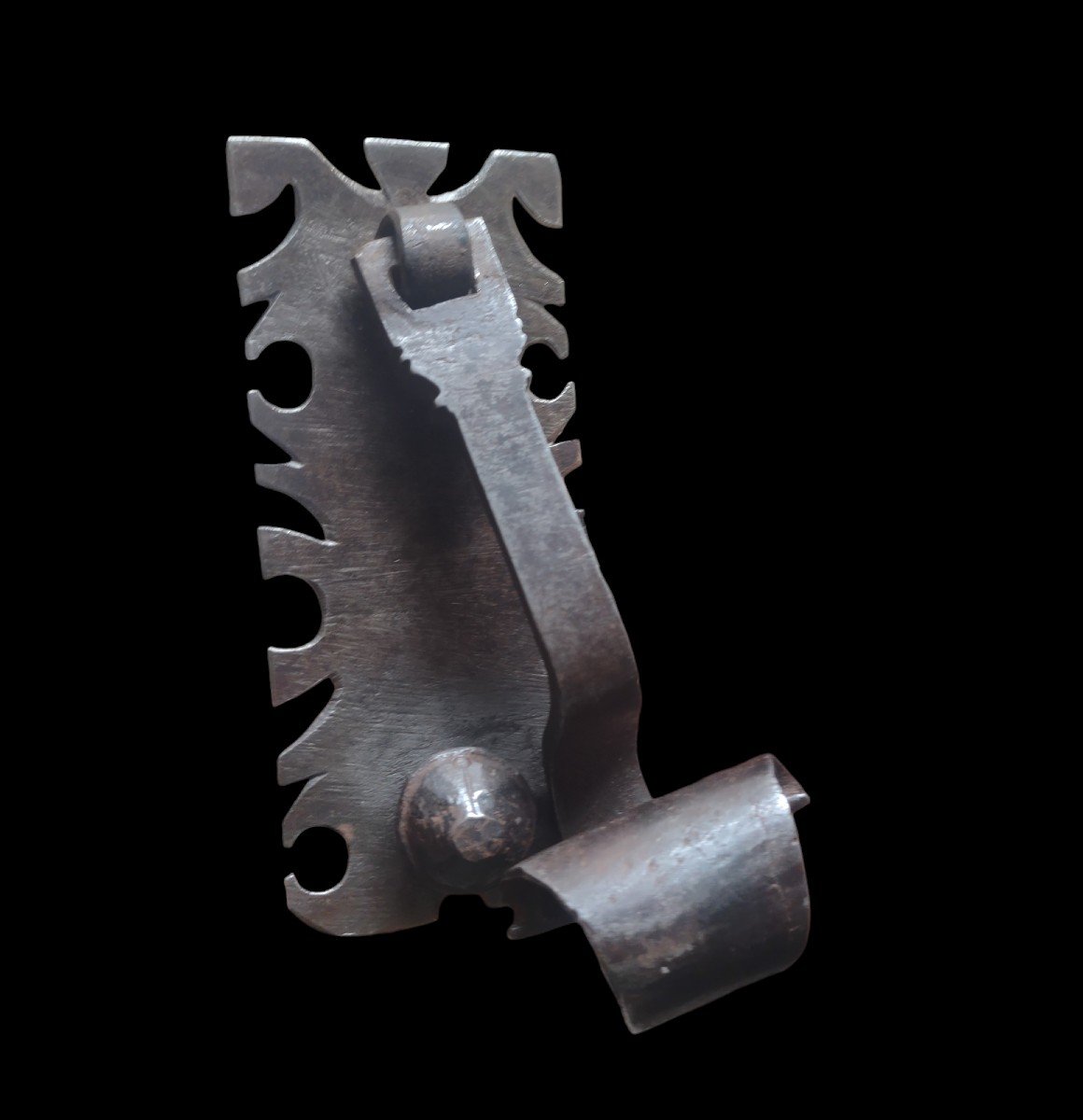 Piccolo battiporta in ferro forgiato XVII secolo -photo-4