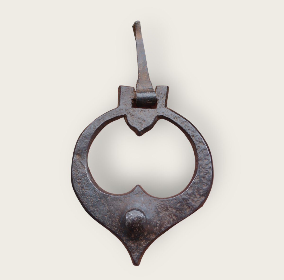 Maniglia o piccolo battiporta in ferro forgiato XVI secolo -photo-4