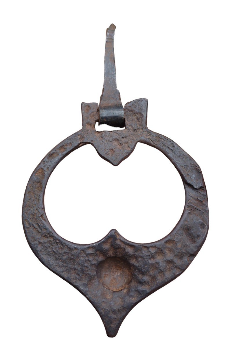 Maniglia o piccolo battiporta in ferro forgiato XVI secolo -photo-1