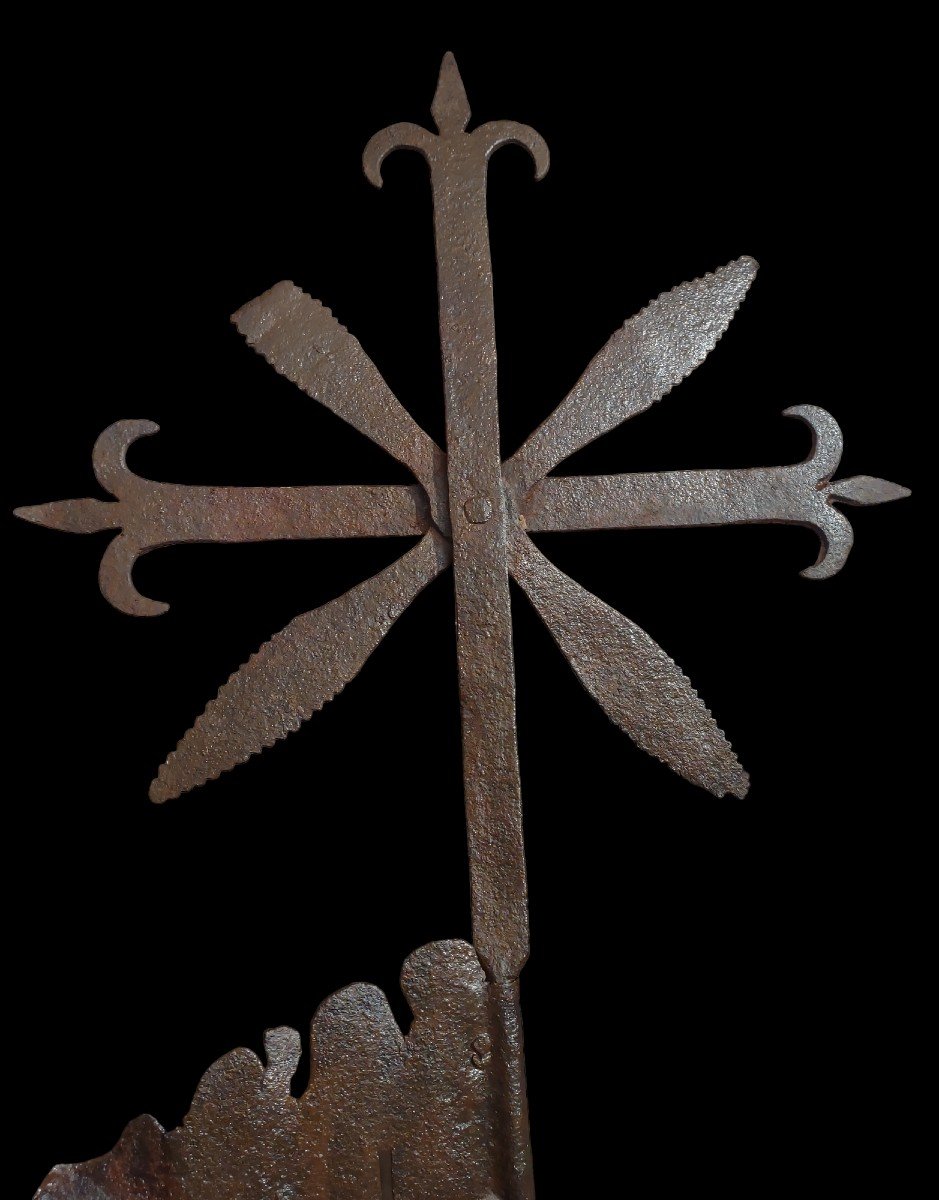 Banderuola in ferro forgiato e traforato  XVIII secolo-photo-2