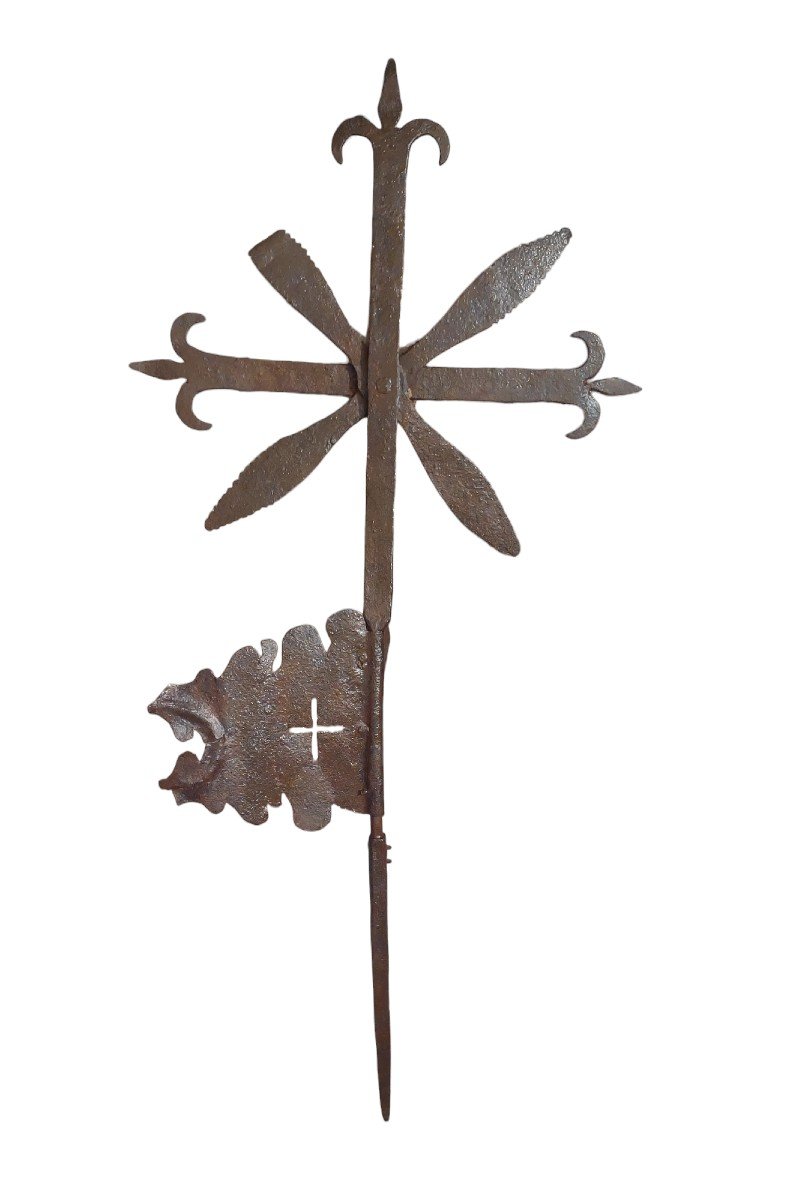 Banderuola in ferro forgiato e traforato  XVIII secolo-photo-3