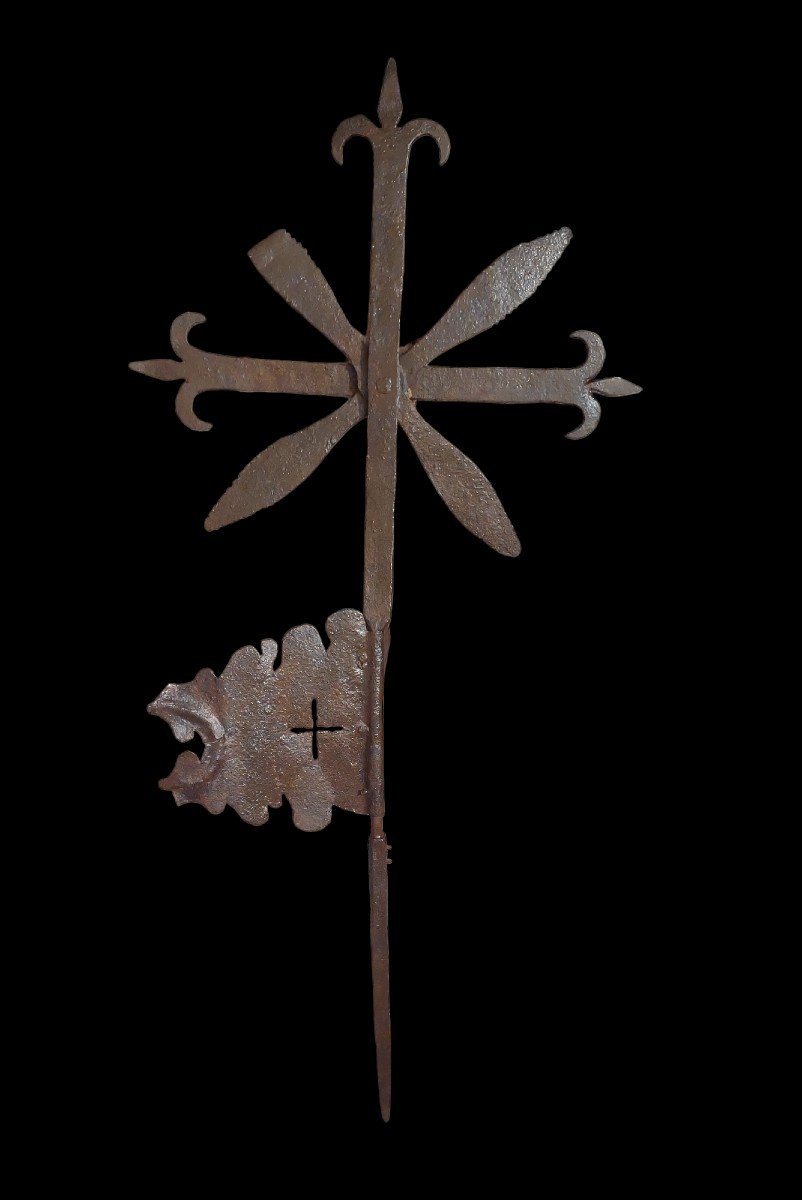 Banderuola in ferro forgiato e traforato  XVIII secolo-photo-4