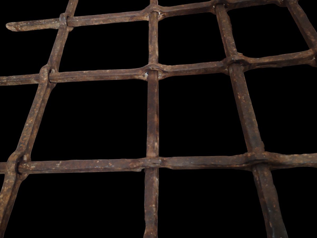 Possente grata in ferro forgiato XVII-XVIII secolo-photo-3