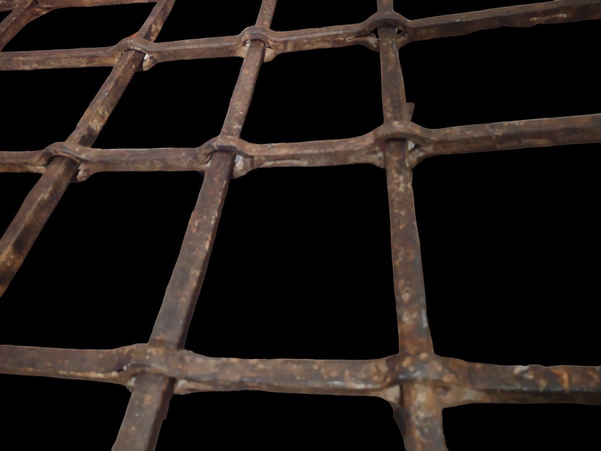 Possente grata in ferro forgiato XVII-XVIII secolo-photo-4