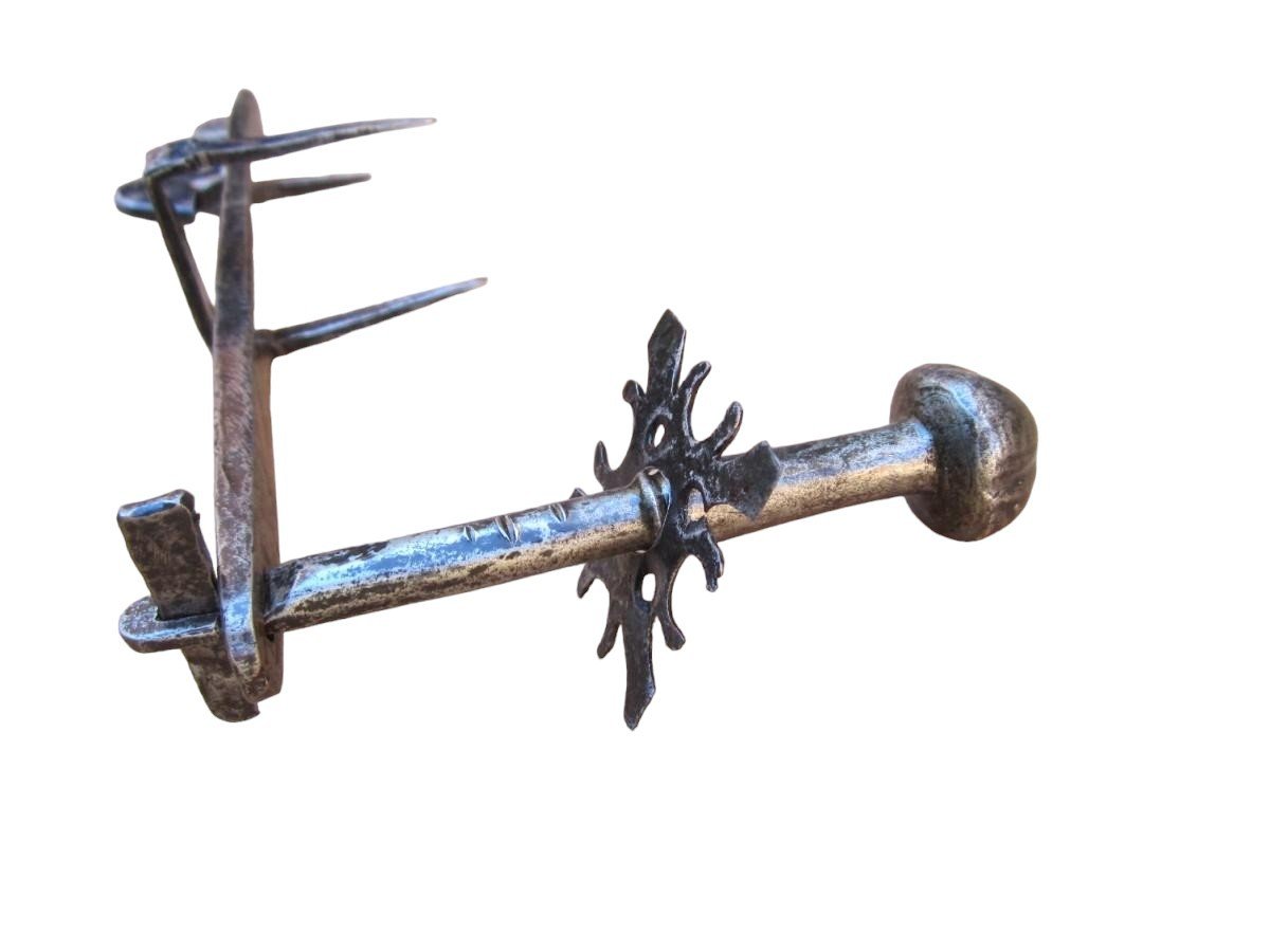 Bel chiavistello completo in ferro forgiato  inizio  XVIII secolo-photo-6