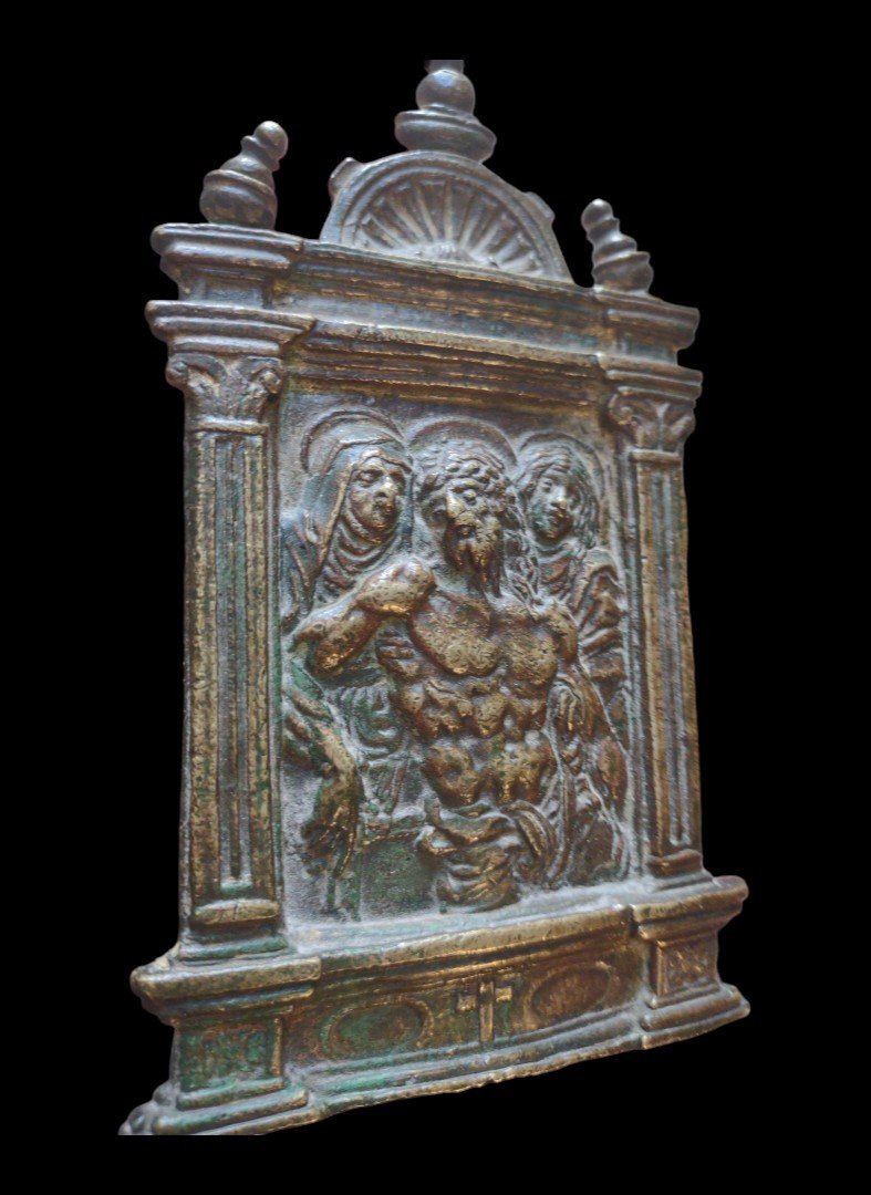 Pace in bronzo rinascimentale realizzata da Galeazzo Mondella detto il Moderno   XVI secolo-photo-3