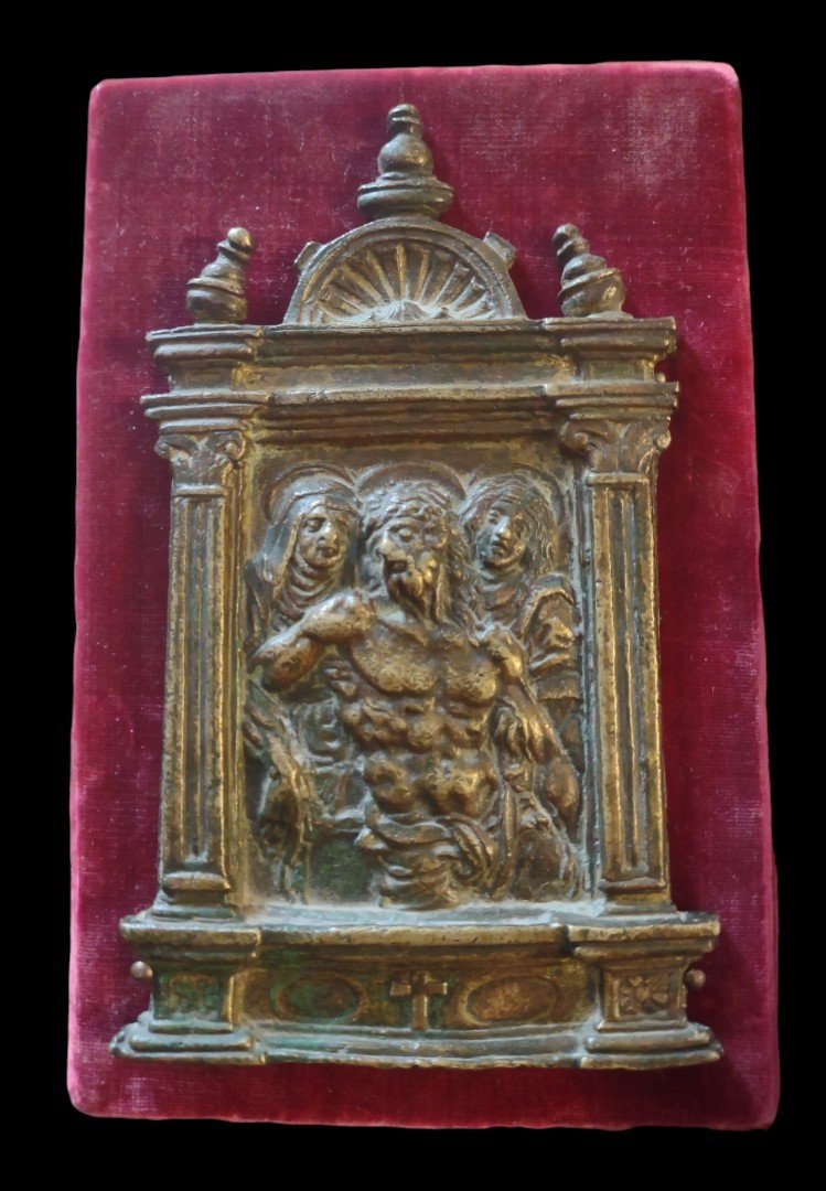 Pace in bronzo rinascimentale realizzata da Galeazzo Mondella detto il Moderno   XVI secolo