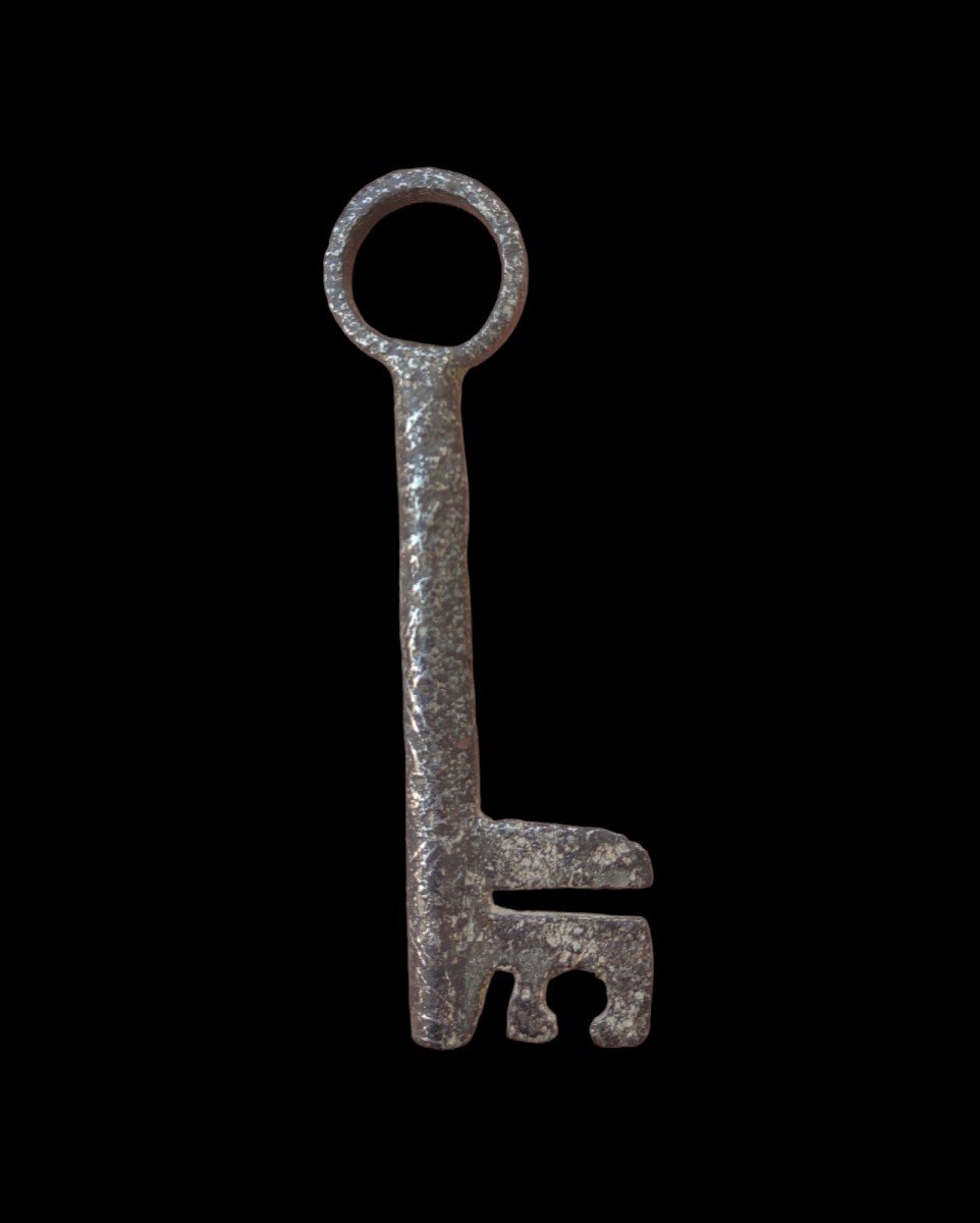 Insieme di 3 chiavi in ferro d'epoca medioevale-photo-3