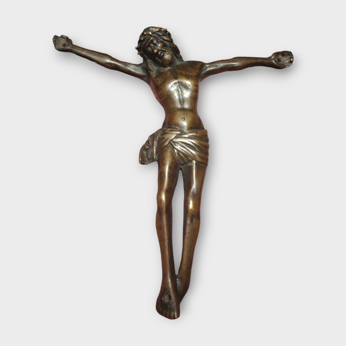 Cristo in bronzo XV secolo cm. 16,5-photo-3