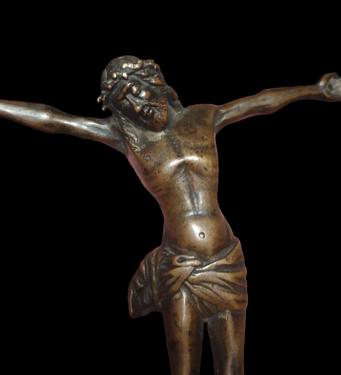 Cristo in bronzo XV secolo cm. 16,5-photo-4