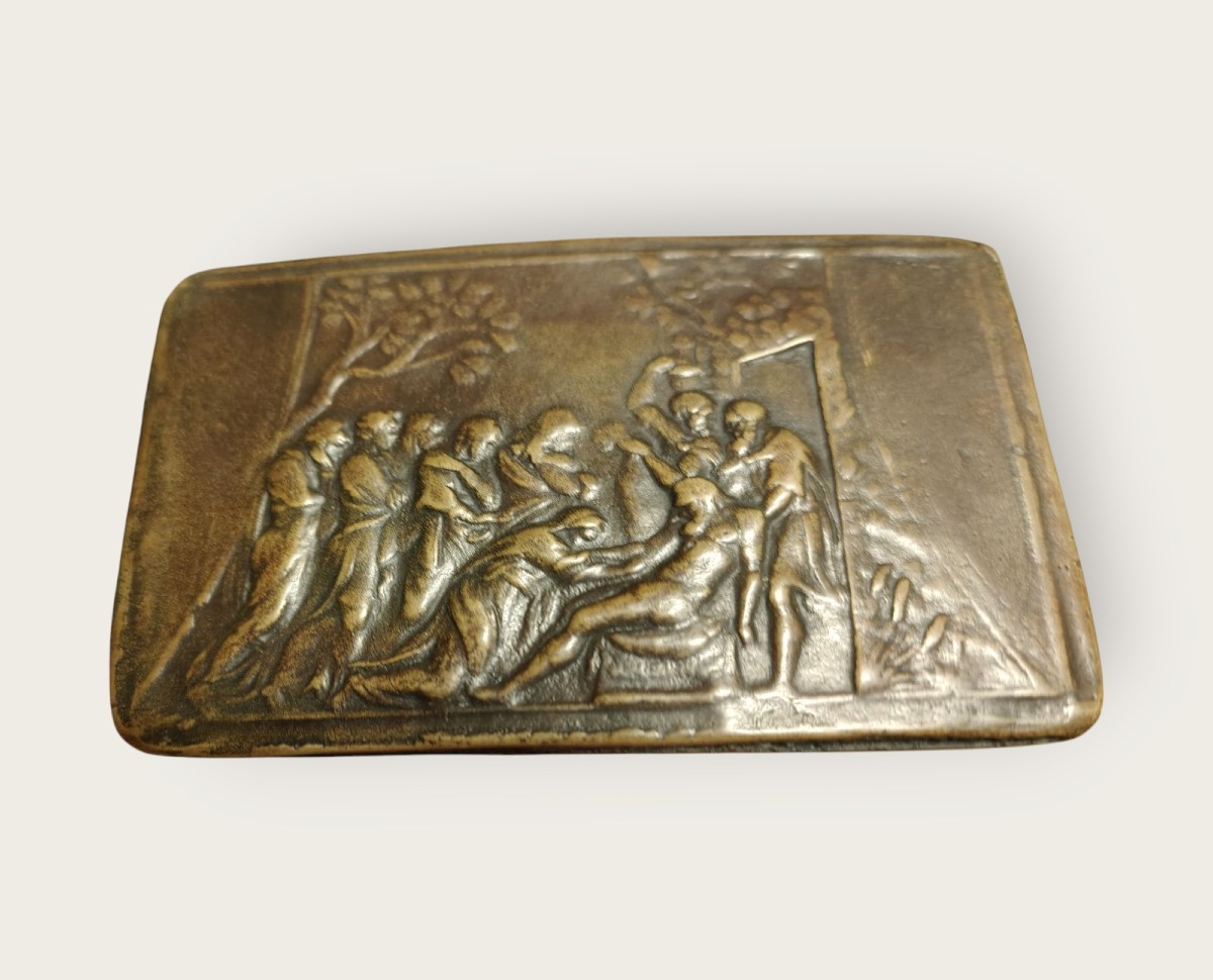 Valerio Belli (1468-1546) placca in bronzo rappresentante la deposizione di Cristo-photo-1