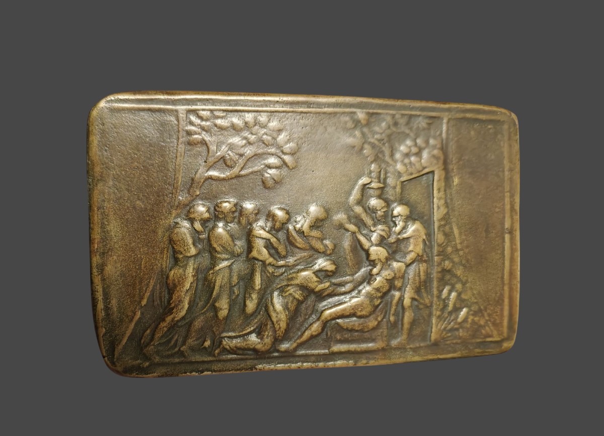 Valerio Belli (1468-1546) placca in bronzo rappresentante la deposizione di Cristo-photo-2