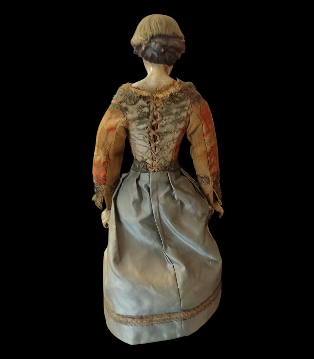 Busto di Manichino in legno dipinto e cartapesta XVIII secolo-photo-2