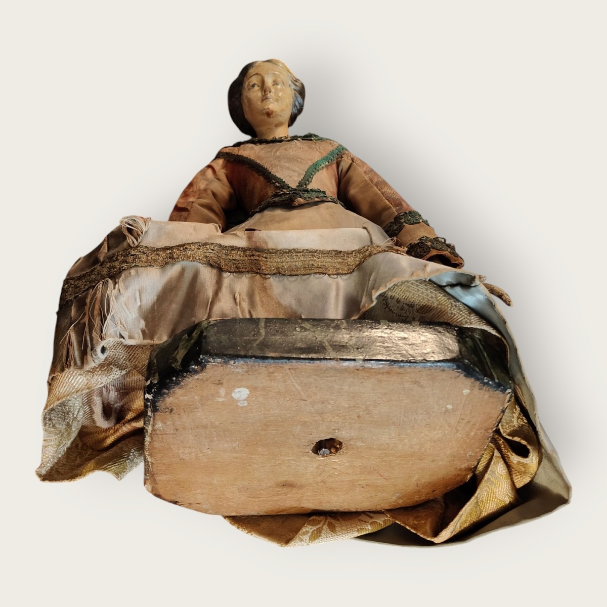 Busto di Manichino in legno dipinto e cartapesta XVIII secolo-photo-5