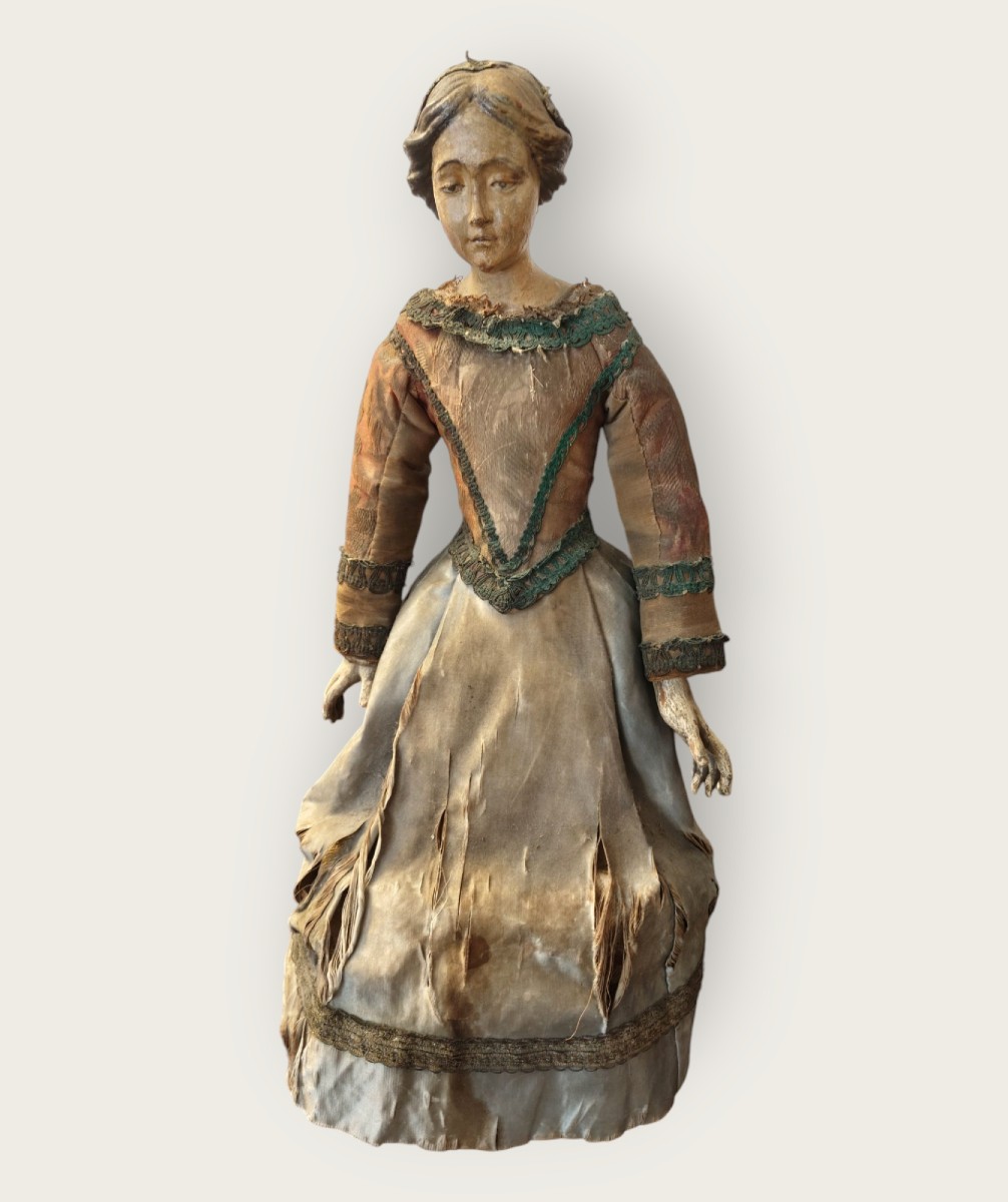 Busto di Manichino in legno dipinto e cartapesta XVIII secolo